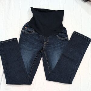 Indigo Blue Women's Dark Wash Maternity Jeans